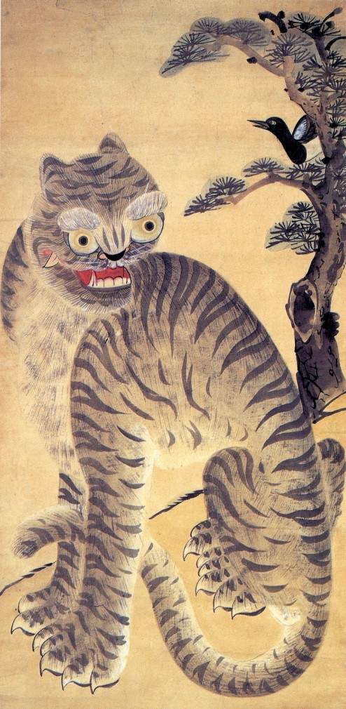 hanging scroll, Korea Choson dynasty, 19th century, ink and colour on paper, image: 87x42cm, Journey through Asia: masterpieces in the Brooklyn Museum of Art, Amy G. Poster et al., Brooklyn, NY: Brooklyn Museum of Art; London: Philip Wilson, 2003, p. 158, pl.60 / b1262.jpg